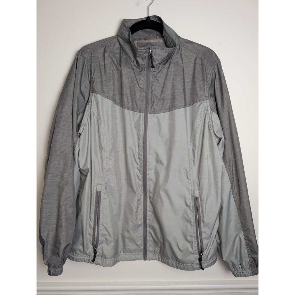 L.L. Bean Women's Spring Jacket Size 1X Trail Model Rain Coat Silver Rain